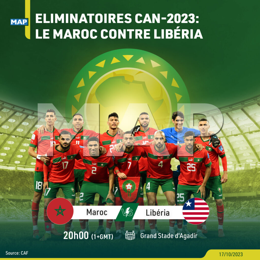 Eliminatoires CAN-2023: Le Maroc Contre Libéria – Map Infographie